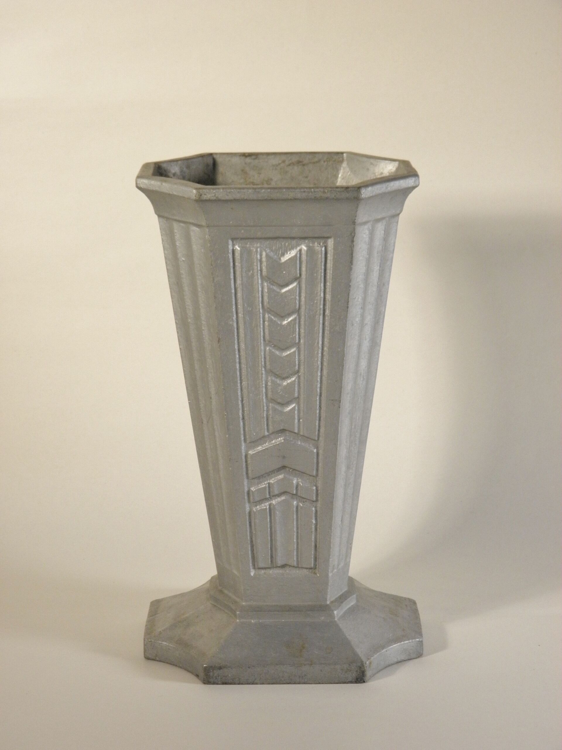 Painted metal Art Deco vase