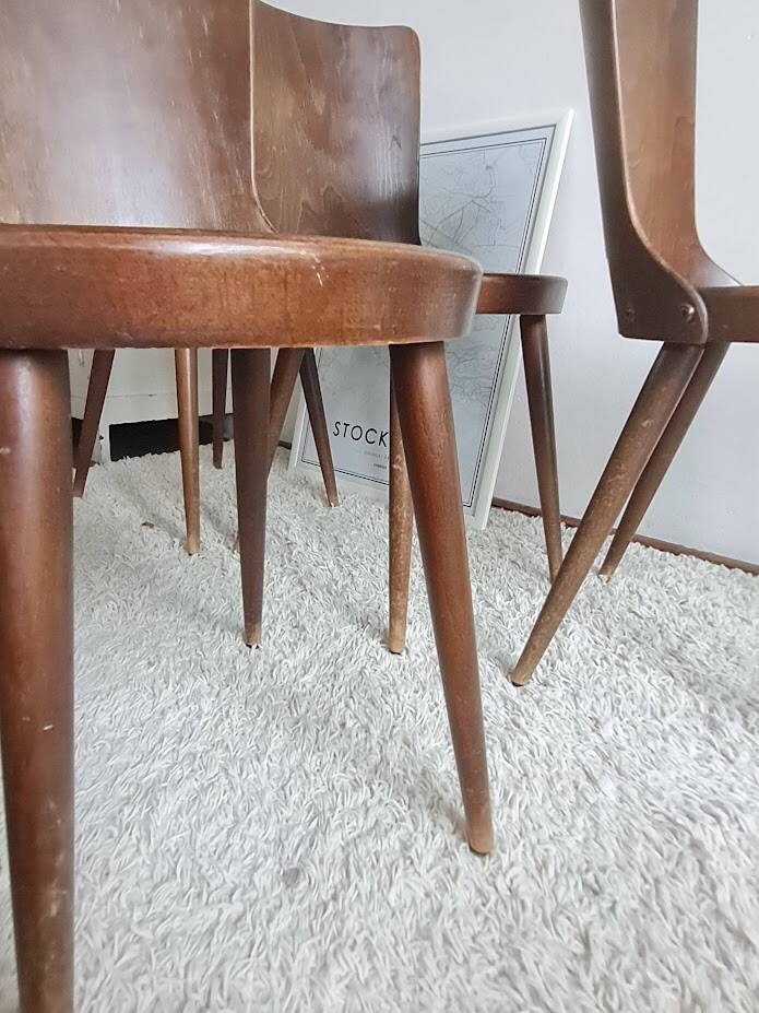 Set of 4 Scandinavian chairs from the 1960s.