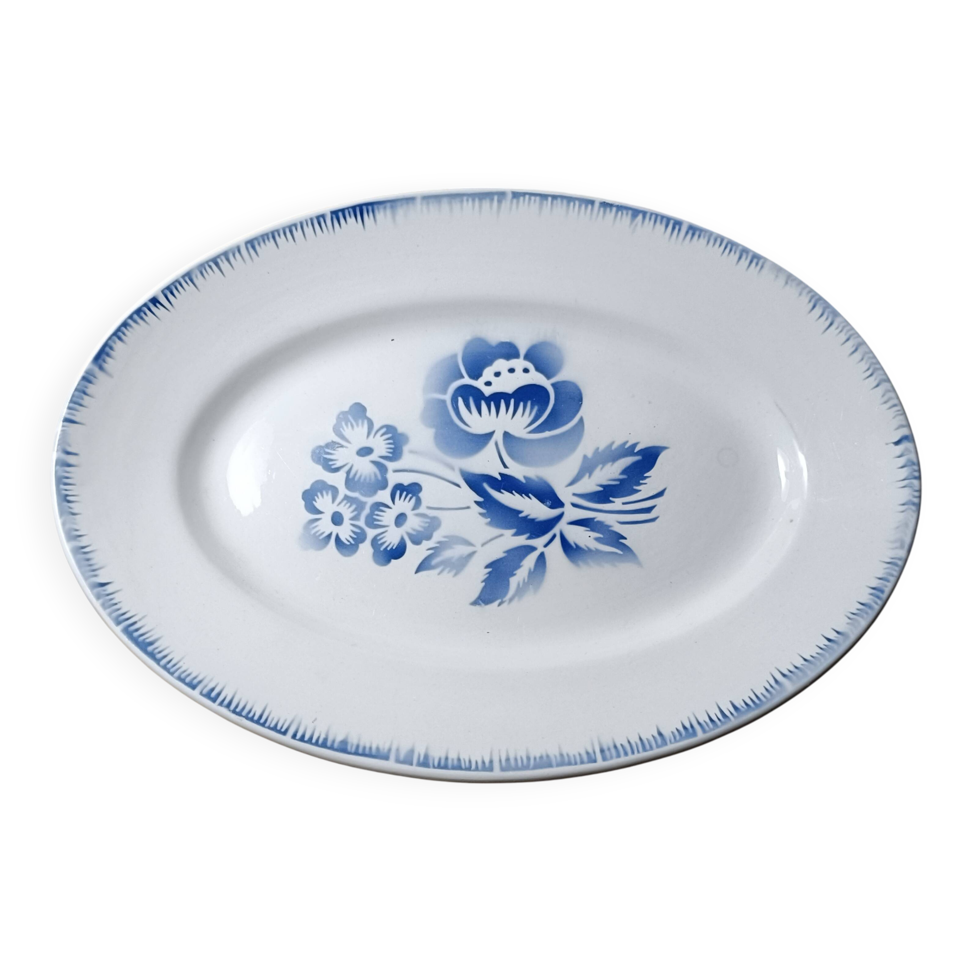 Digoin Sarreguemines oval dish with Simone decoration