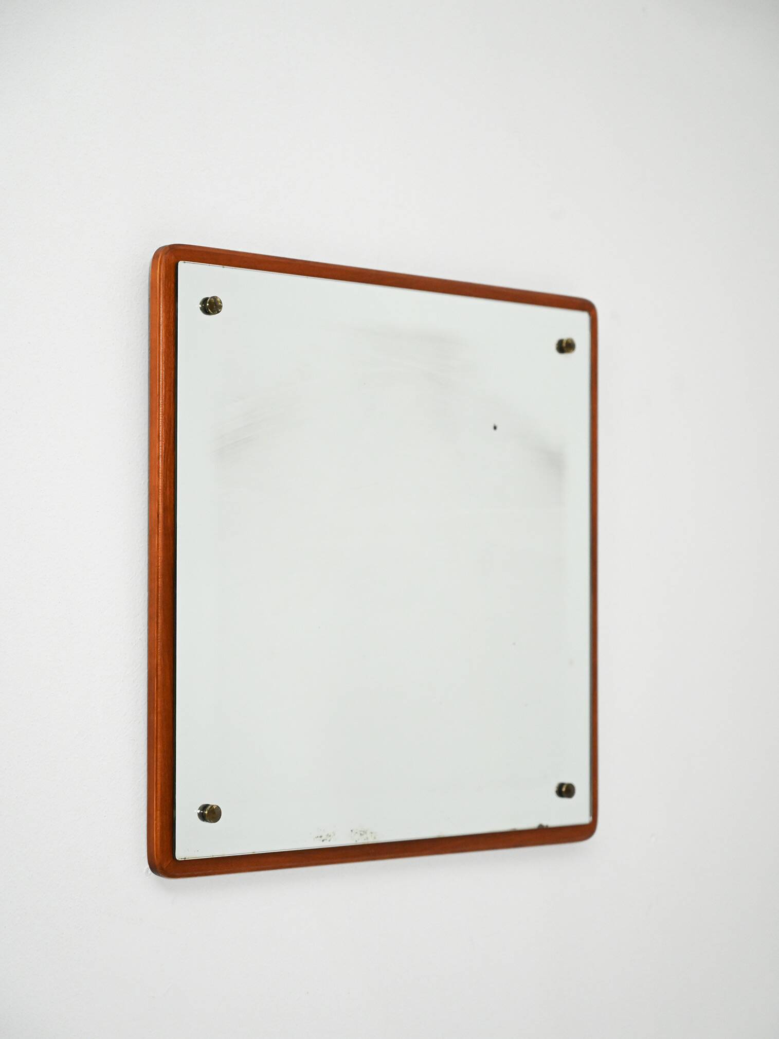Scandinavian square teak mirror from the 1960s–70s