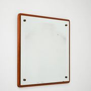 Scandinavian square teak mirror from the 1960s–70s