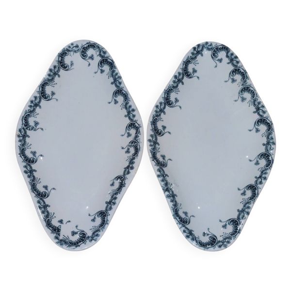 Paire de Raviers Saint Amand Hamage Byzantin Terre de Fer 24cm