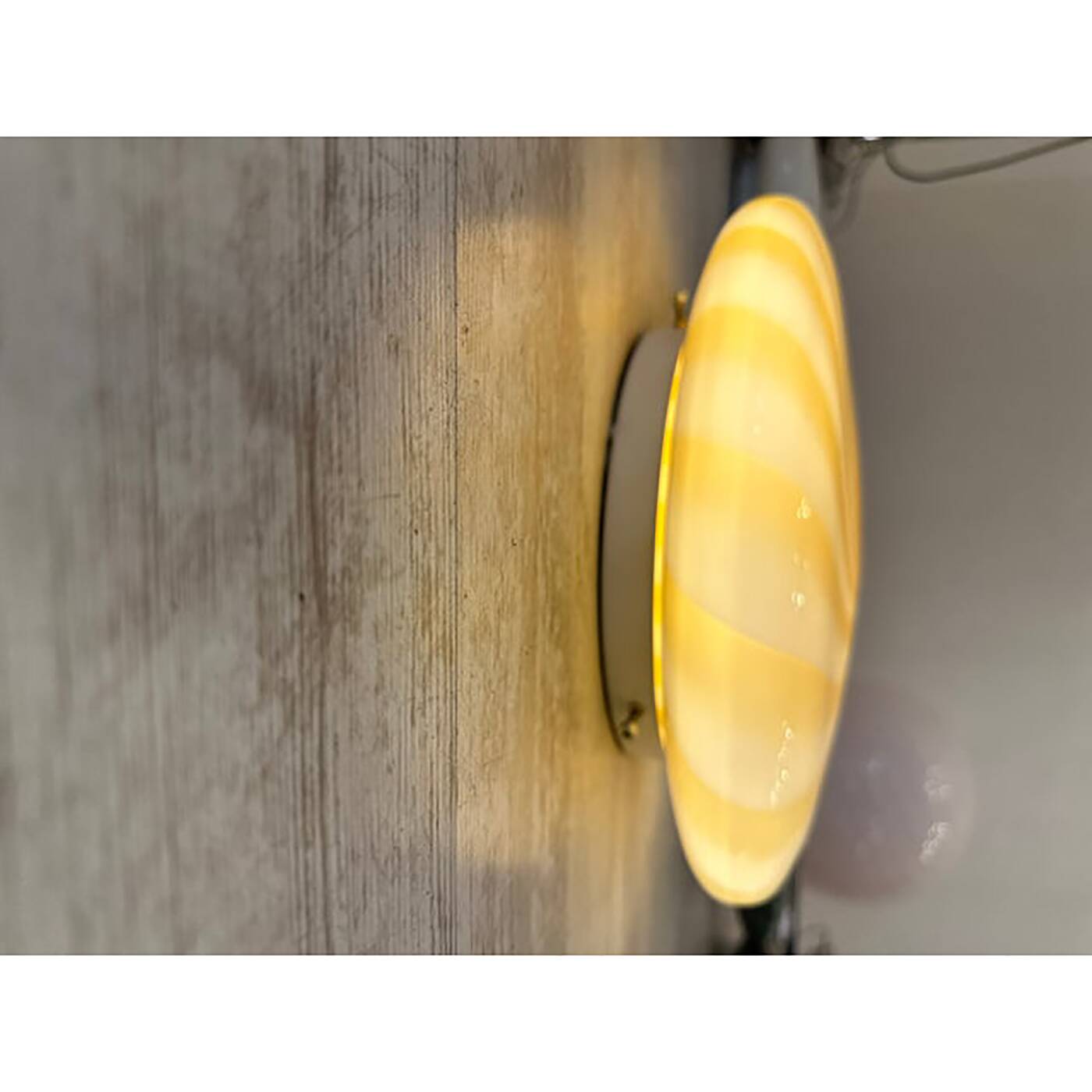 Italian Milky-White and Green Swirls Murano Glass Flush Mount or Wall Sconc