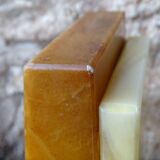 Serre-livres vintage en albâtre, milieu du siècle