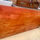 Rectangular wooden table, legs and spacer in hammered ironwork, 60s
