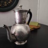 Théière ancienne english pewter hammered sheffield a la reine métal martelé