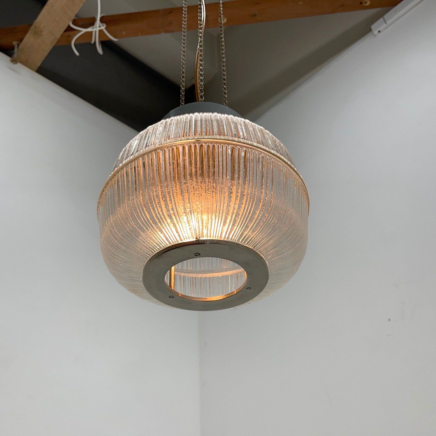 1960's Glass & Metal Pendant, Czechoslovakia