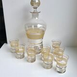 Service à liqueur granité jaune et doré années 50-60