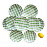 Antique checkered soup plates
