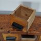 Dutch industrial apothecary cabinet in beech/pine, circa 1950s