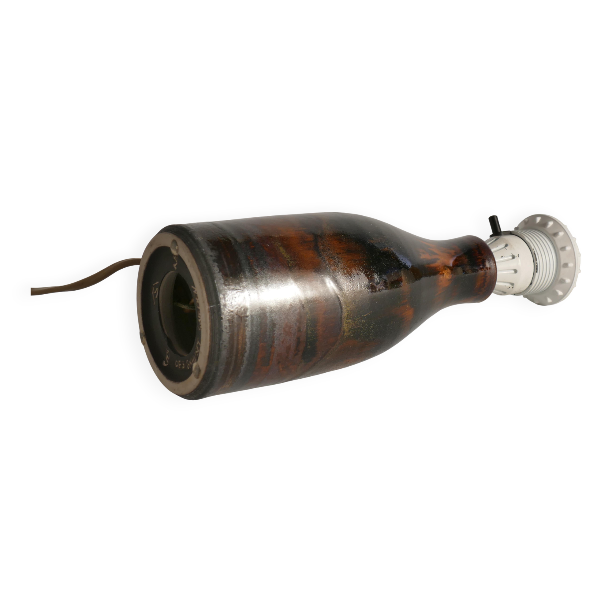 Brown Stoneware Table Lamp by Carl-Harry Stålhane, Designhuset, Sweden 1960s