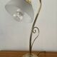 Vintage swan neck lamp in gilded metal and frosted glass