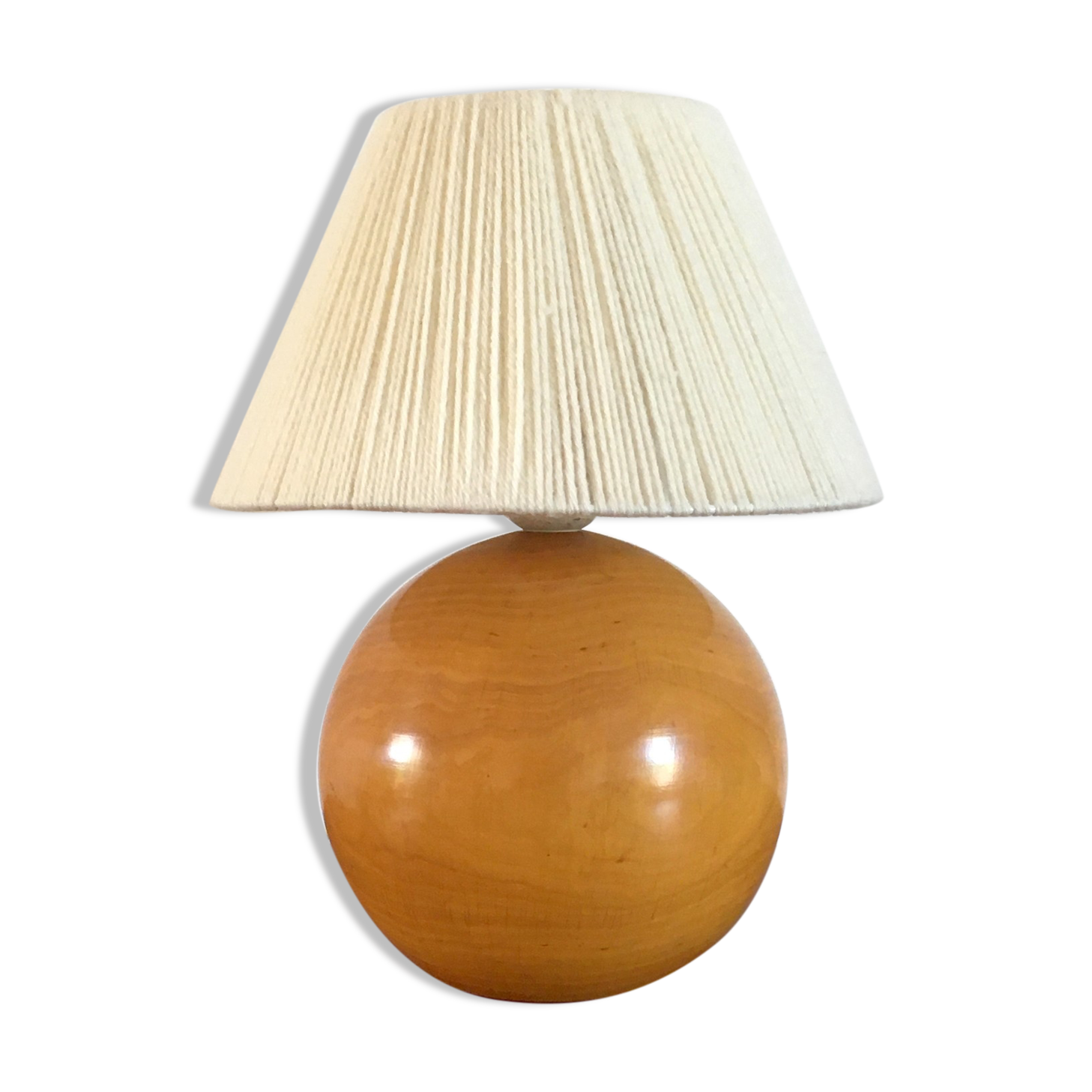 Vintage solid elm lamp 70s