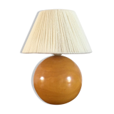 Vintage solid elm lamp 70s