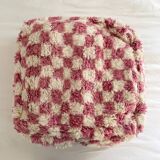 Moroccan pouf-Custom checkered pouf-berber moroccan pouf