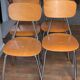 Chaises vintage en bois et chrome