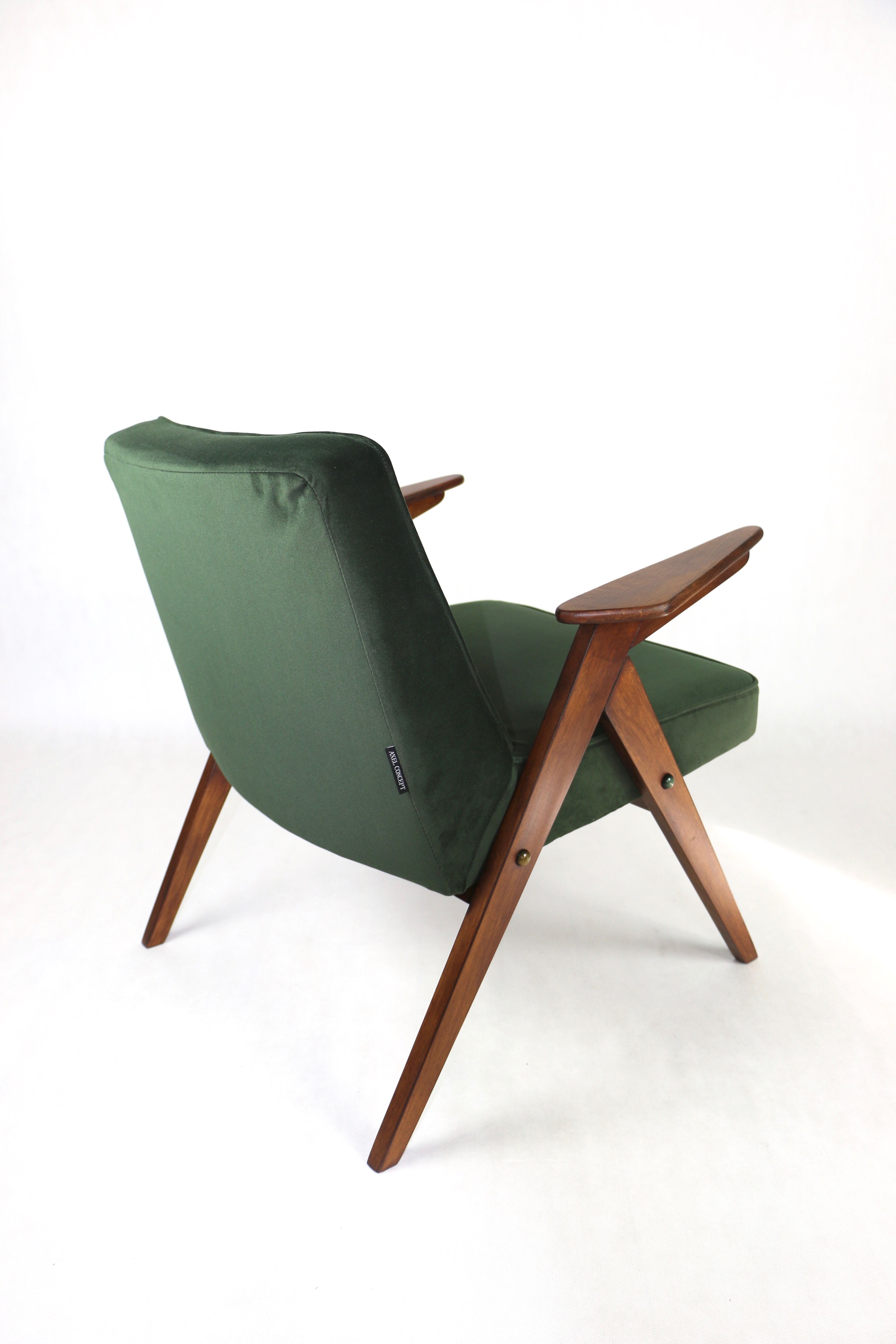Green Olive Bunny Armchair by Józef Chierowski, 1970s
