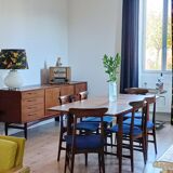 1960s Italian teak chairs in blue