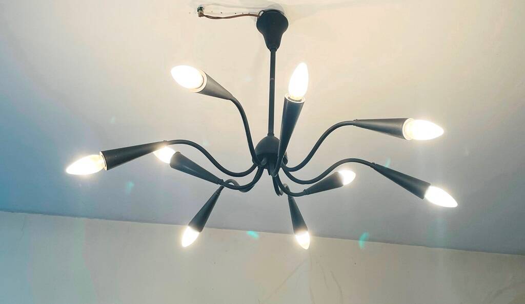 9-branched chandelier. Vintage 50s