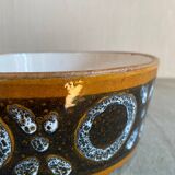 Brown glazed ceramic salad bowl