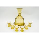 Art Deco crystal decanter liqueur set, Czech Republic, 1930s.