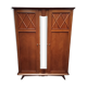 Vintage wardrobe with compass feet and central mirror Scandinavian style design