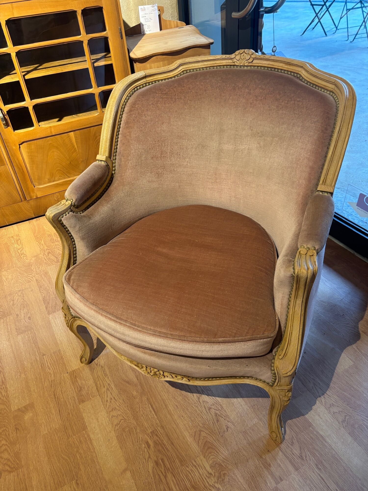 Louis XV style bergère armchair