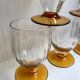 Lot de 6 verres à pieds ambré art déco années 30