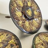 7 assiettes à huitres, vintage Vallauris Marius Giuge.