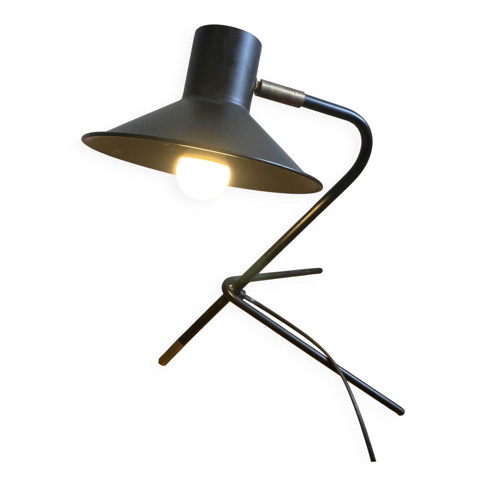 Lampe cocotte noire vintage 1970