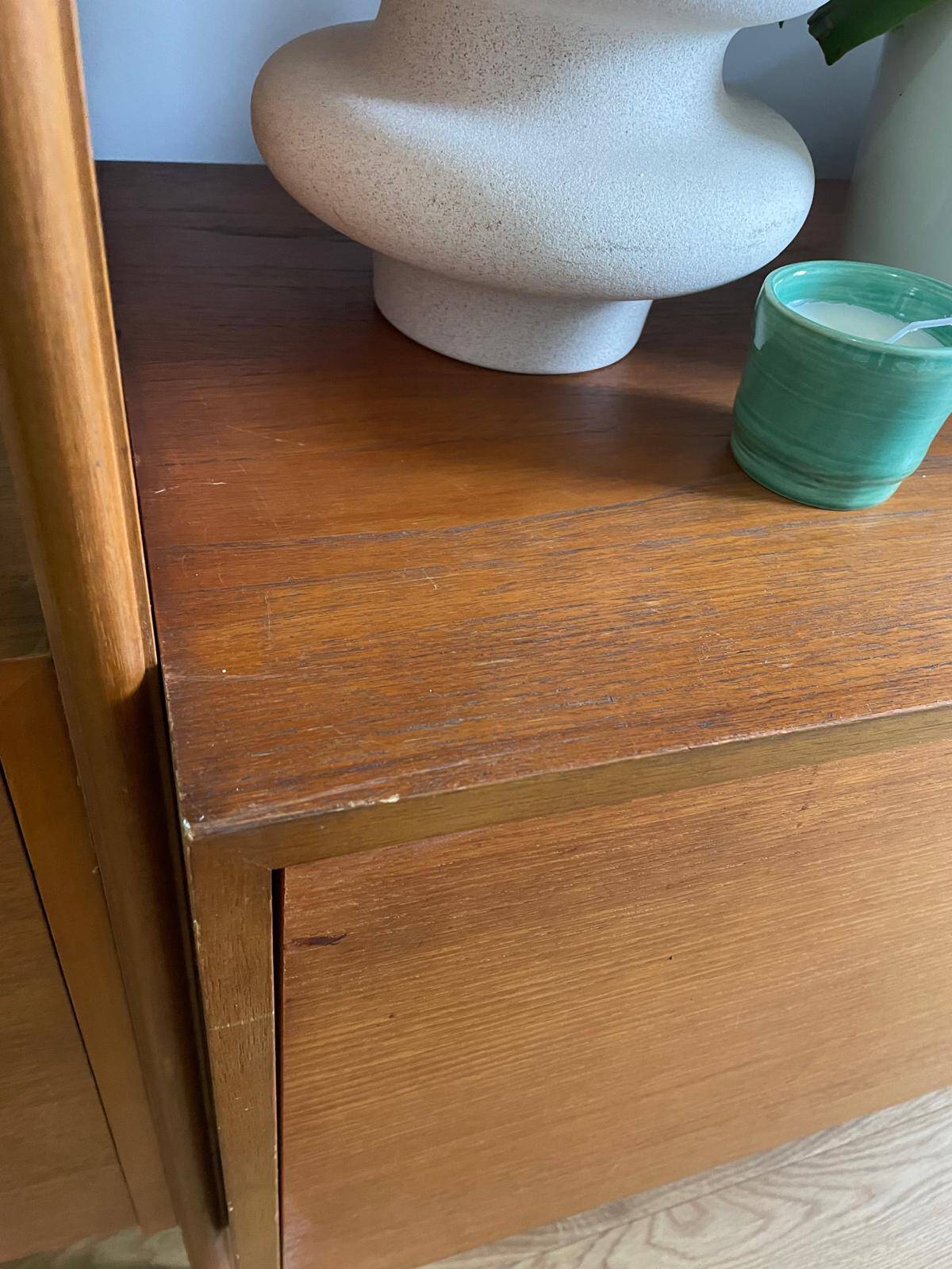 Modular Ladderax shelf in teak, 2 bays, Staples