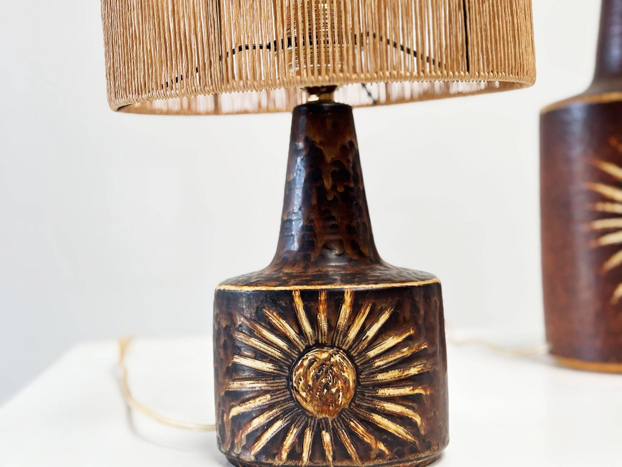 Pair of Sun serie table lamps by Søholm for Bornholm