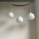 Opaline lamp and teak by Uno and Östen Kristiansson for Luxus