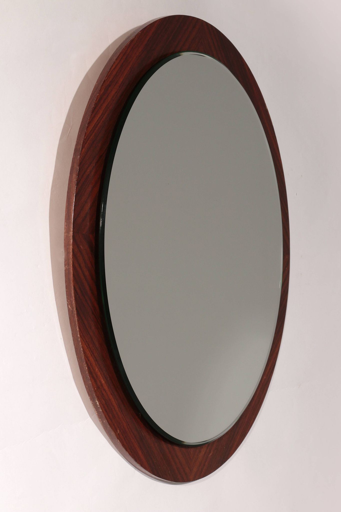 Miroir vintage en placage de palissandre danois 1960 Danemark