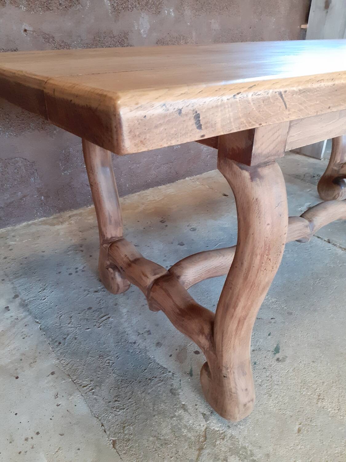 Rustic oak table.