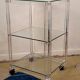 Vintage Italian plexiglass and glass serving trolley, 1980