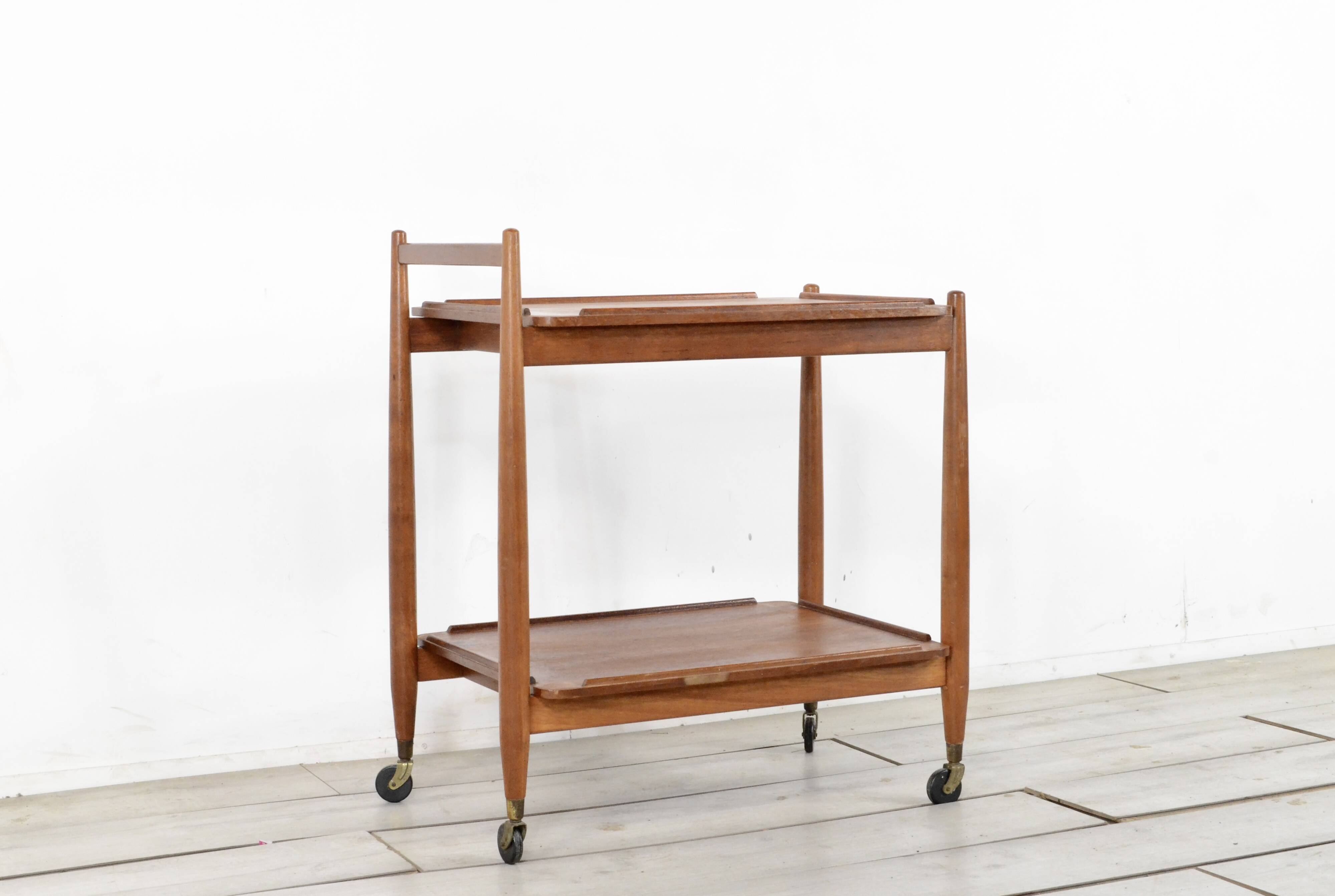 Midcentury White & Newton Teak Cocktail Drinks Trolley / Hostess. Vintage M
