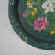 Hand-painted metal serving tray with floral decoration, bohemian country decoration, flea market spirit