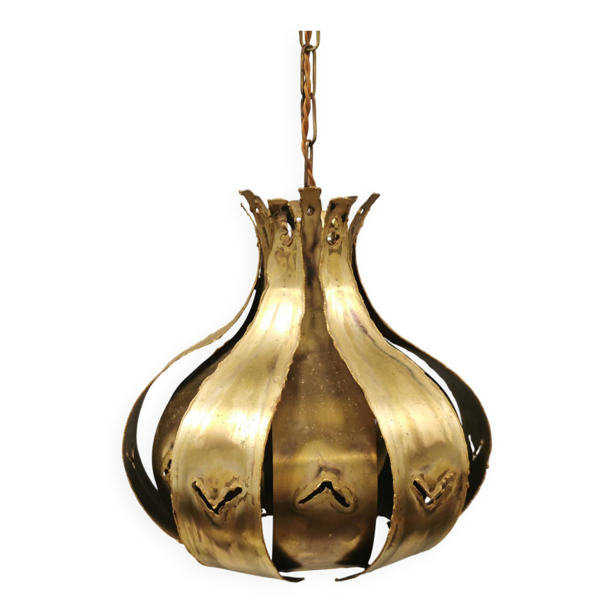 Lampe à suspension brutaliste de Svend Aage Holm Sørensen (SAHS) Danemark 1960
