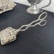 Antique scissors asparagus pliers - silver metal - putti decoration - United Kingdom