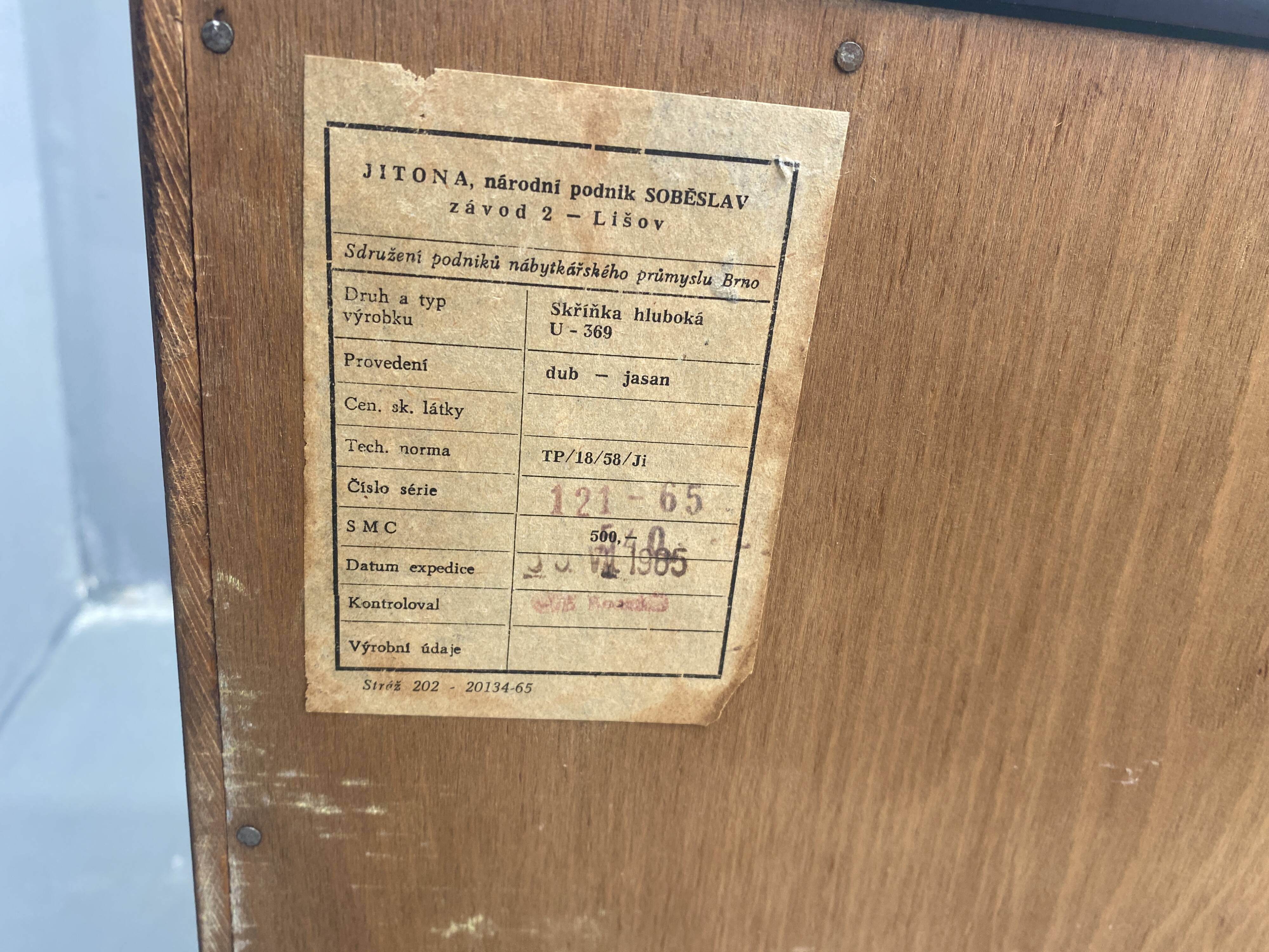 Buffet Jitona en verre opaxite, années 1960