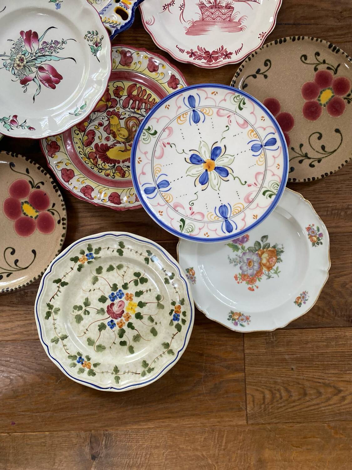 Mismatched antique plates
