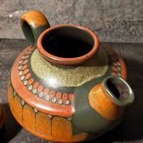 Ceramic teapot kmk manuell west-germany 70s, lima décor