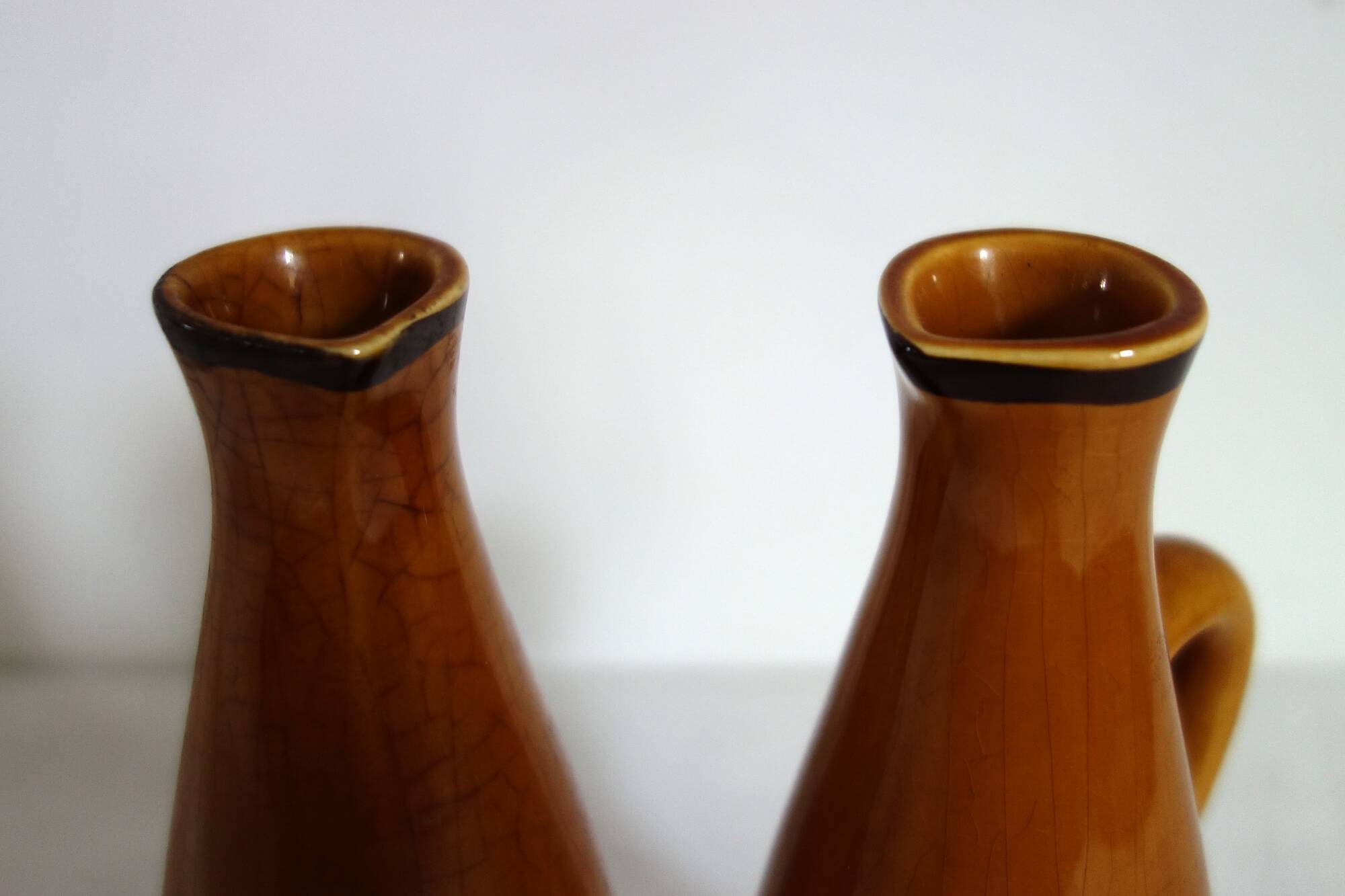 2 Longchamp glazed ceramic pitchers from the 70s