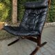 Vintage leather Siesta armchair by Ingmar Relling for Westnofa, 1960s