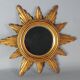 Vintage 50s gilded wood sun mirror, good condition, 40 cm C167