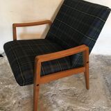 Vintage armchair 1960's Scandinavian style and Scottish fabric