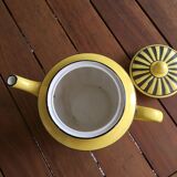 Théière en porcelaine jaune et noire estampillée Sarreguemines