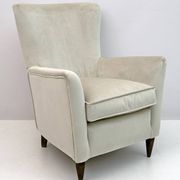 Pair of Gio Ponti Style Mid-Century Modern Italian Velvet Armchairs for Isa