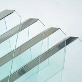 Glass & chrome Nesting Tables by Pierangelo Galotti Radice, Italy, 1970s